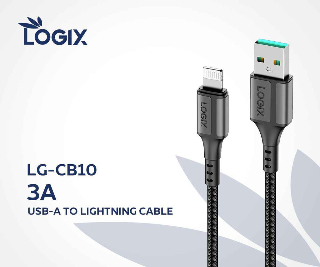 كابل لوجيكس LG-CB10 USB-A إلى لايتنينغ - أسرع شحن وموثوقية عالية