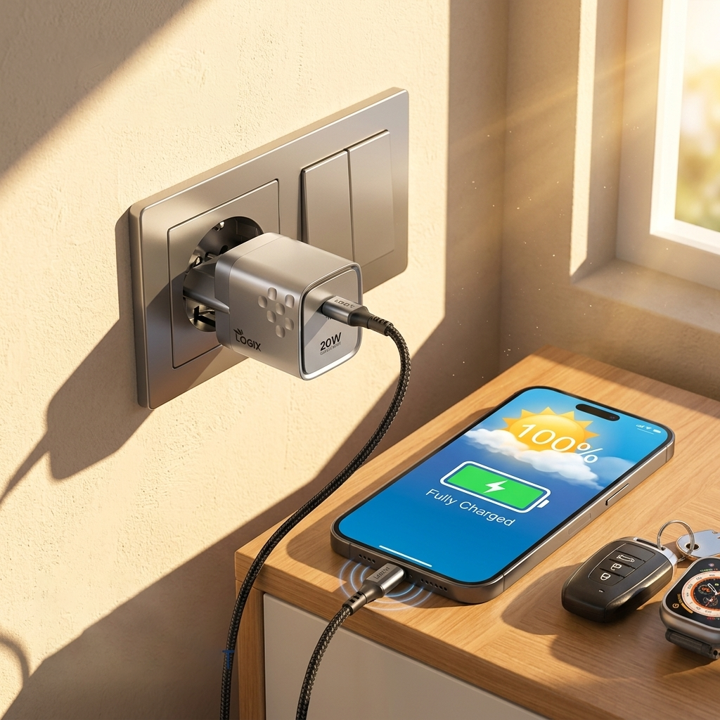 شاحن حائط Logix LG-HC02 GaN بقوة 20W - شاحن حائط Logix 20W سريع وفعال