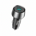 شاحن سيارة سريع ثلاثي المنافذ Logix LG-CC02 (منافذ IQ مزدوجة + QC3.0، شحن سريع متعدد البروتوكولات) | لون معدني رمادي