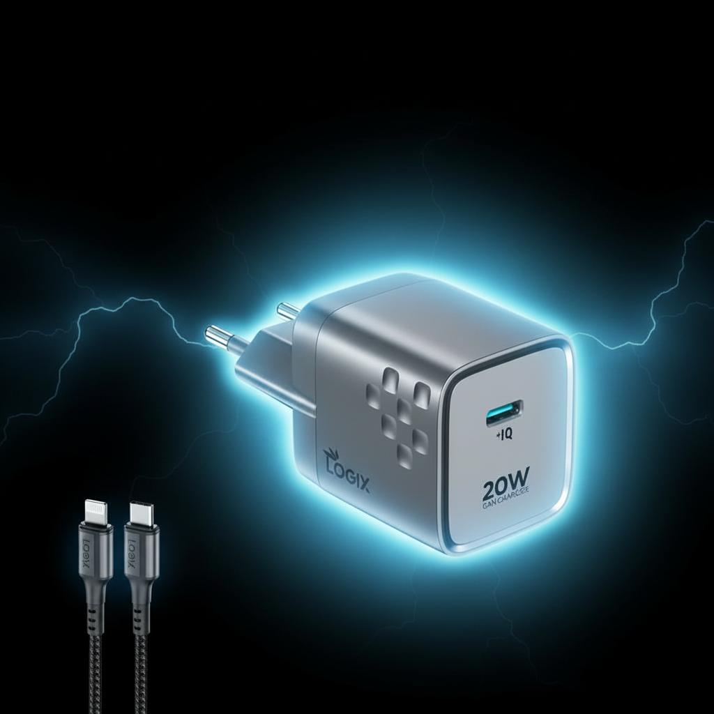 شاحن حائط Logix LG-HC02 GaN بقوة 20W - شاحن حائط Logix 20W سريع وفعال