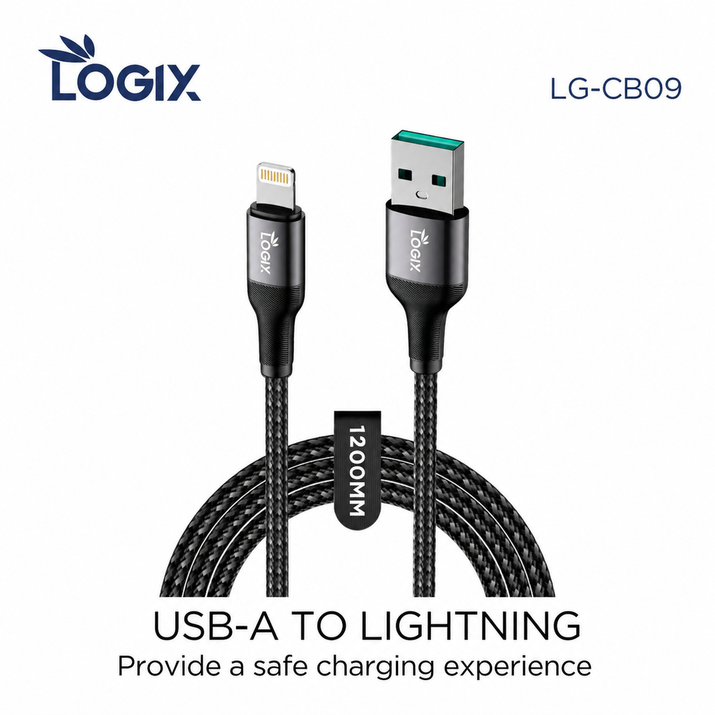 Logix LG-CB09 3A Super Fast Data Cable | USB-A to Lightning - Logix